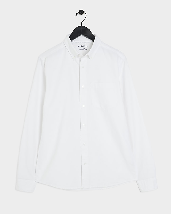 White Regular Fit Oxford Shirt