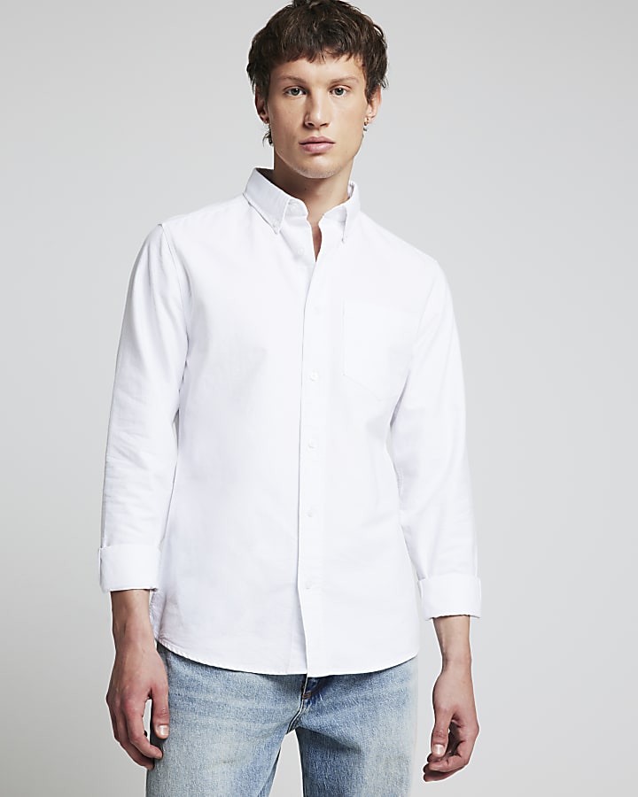 White Regular Fit Oxford Shirt