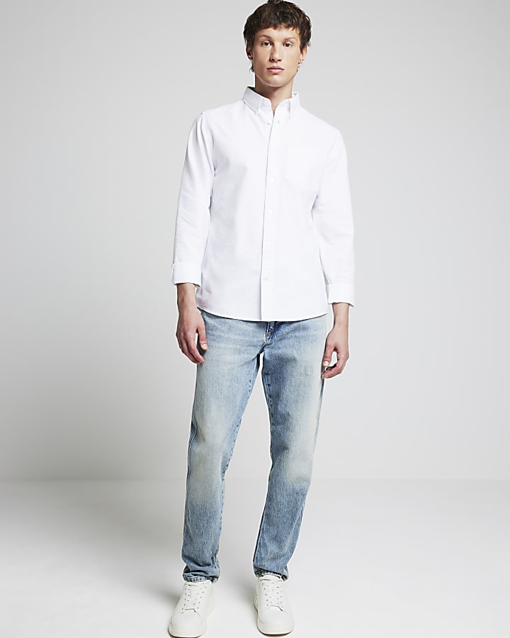 White Regular Fit Oxford Shirt