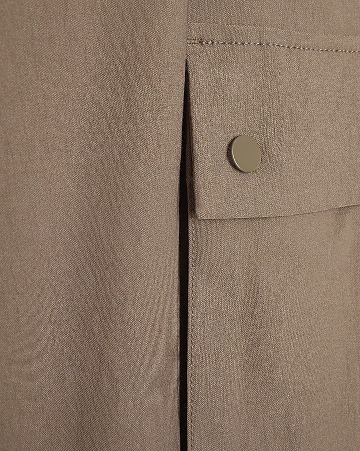 Beige regular fit cargo trousers