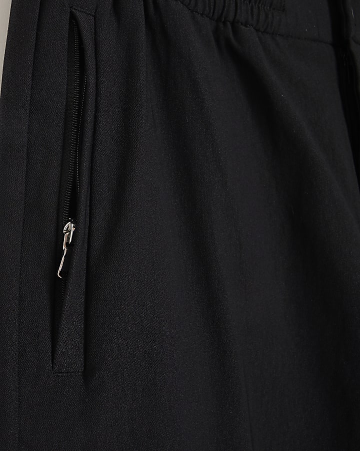 Black regular fit cargo trousers