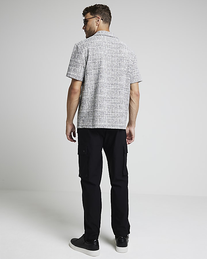 Black regular fit cargo trousers