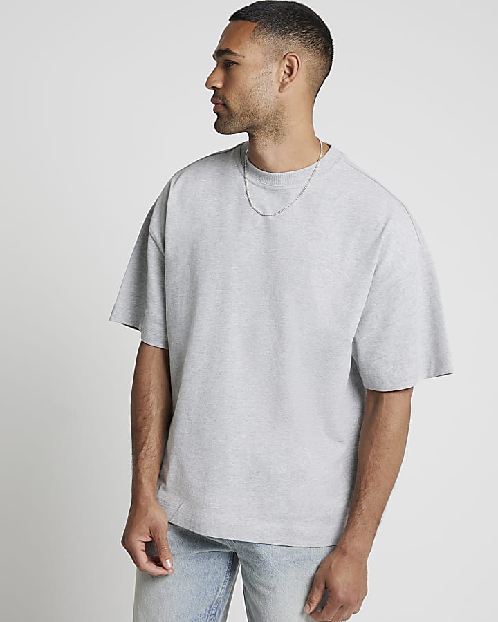 Grey boxy fit RI studio t-shirt