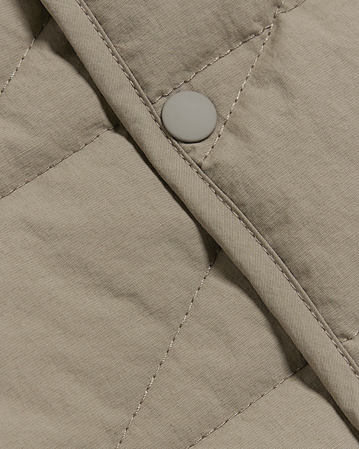 Beige regular fit quilted gilet