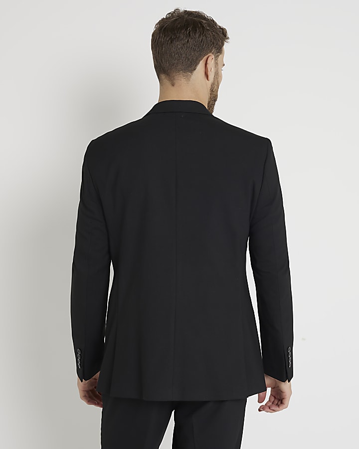 Black slim fit smart blazer