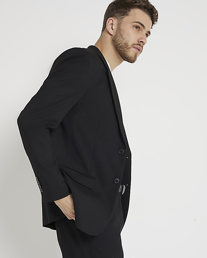 Black slim fit smart blazer