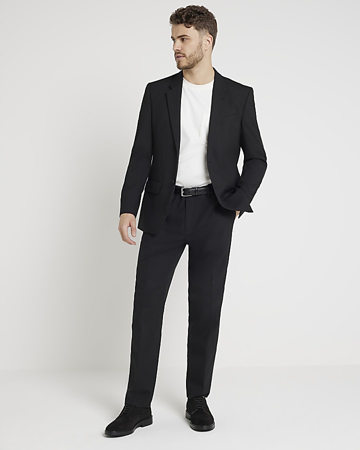 Black slim fit smart blazer