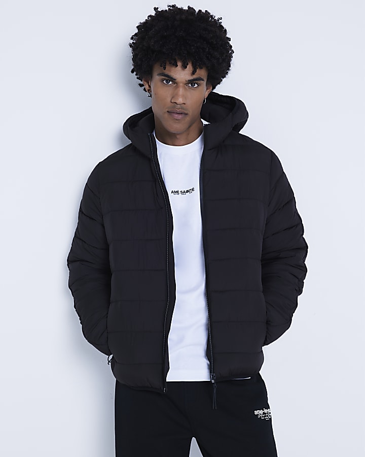 Black Hooded Padded Jacket