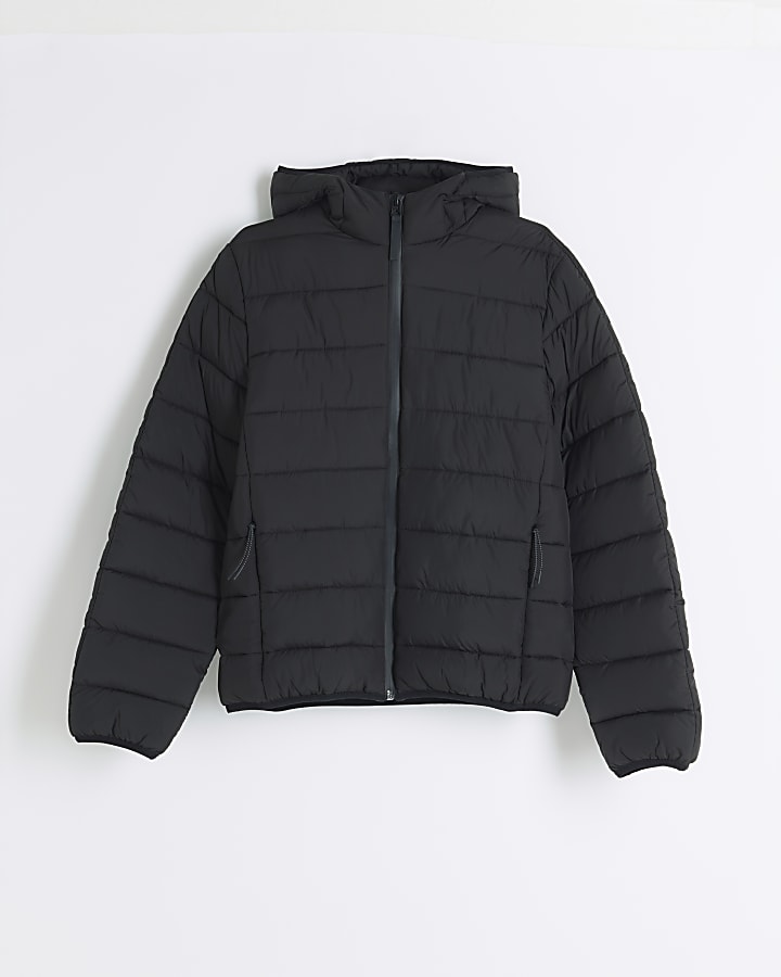 Black Hooded Padded Jacket