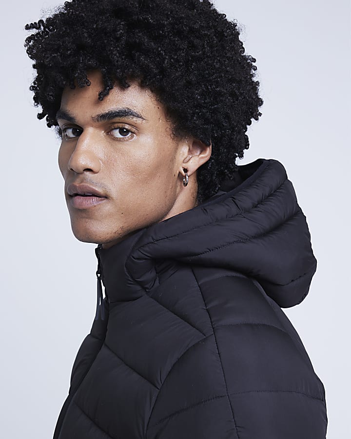 Black Hooded Padded Jacket