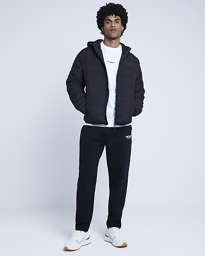 Black Hooded Padded Jacket