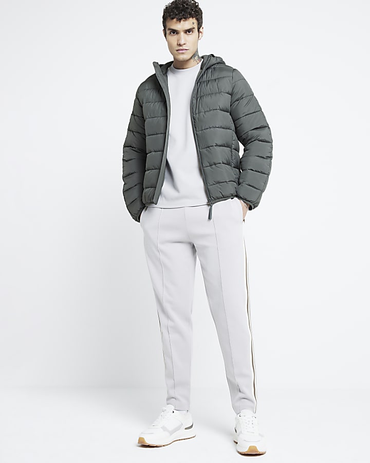 Green Regular Fit Quilted Hooded Puffer Coat