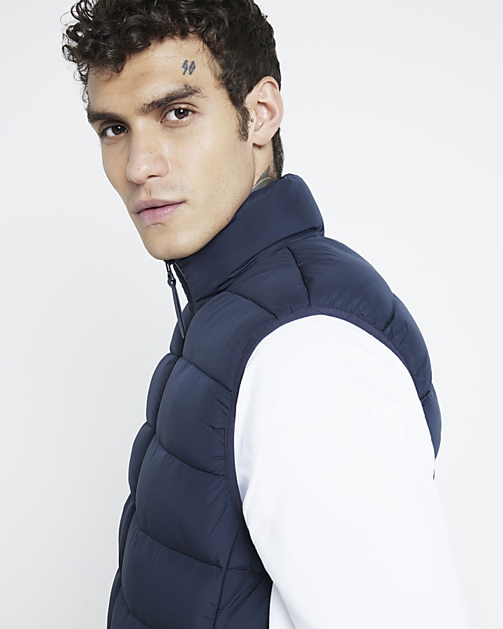 Navy Quilted Gilet