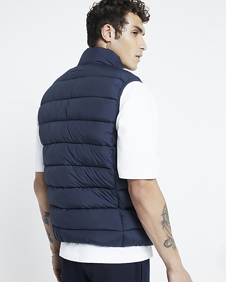 Navy Quilted Gilet