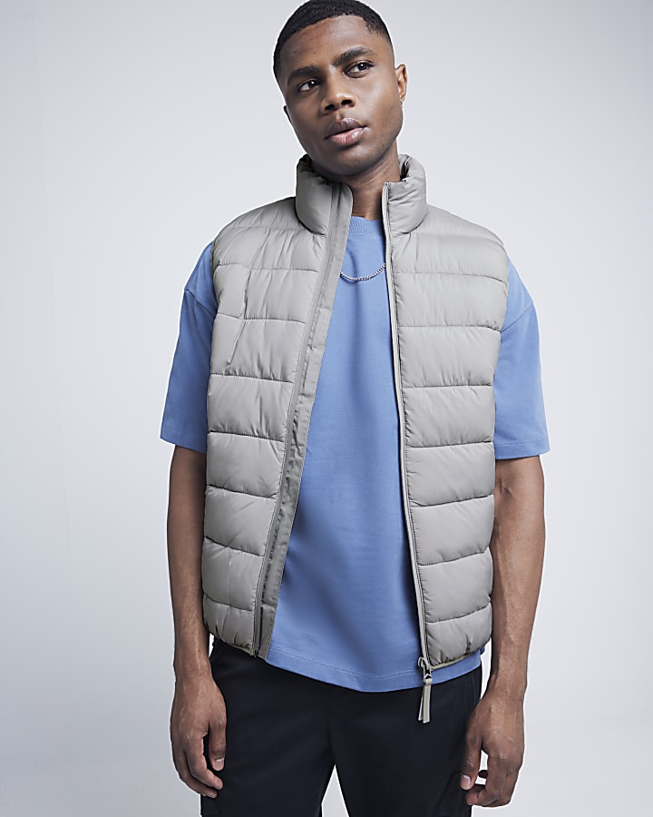 Grey Quilted Gilet