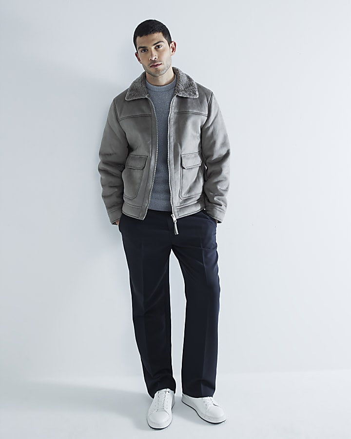 Grey shearling jacket