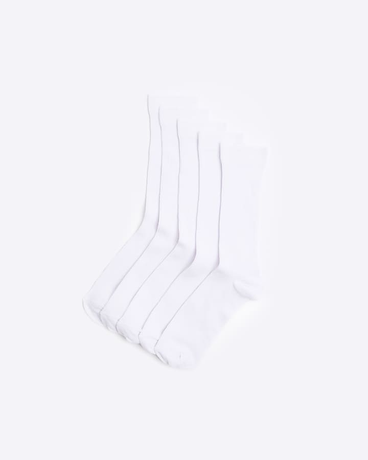 10pk white ribbed socks