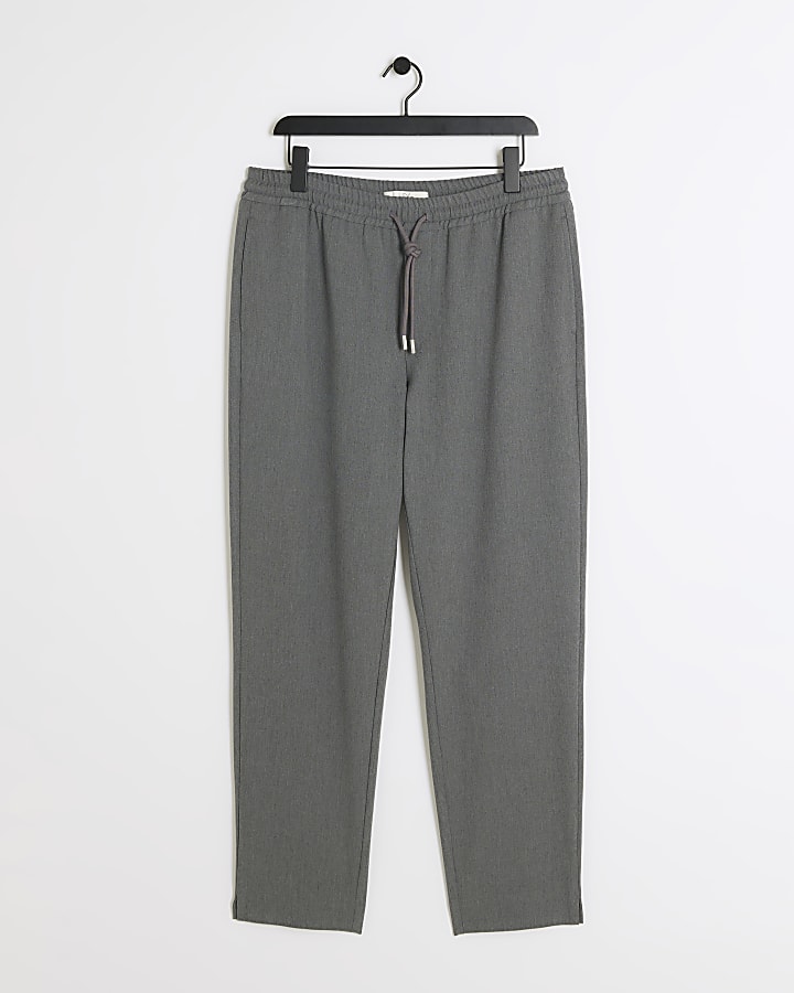 Grey regular fit smart joggers