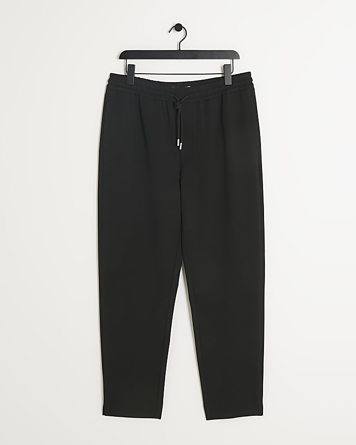 Black regular fit smart joggers