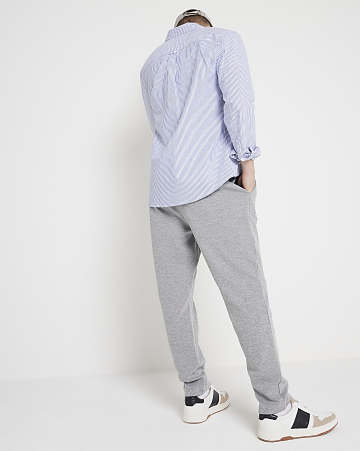 Grey slim fit pleated smart joggers