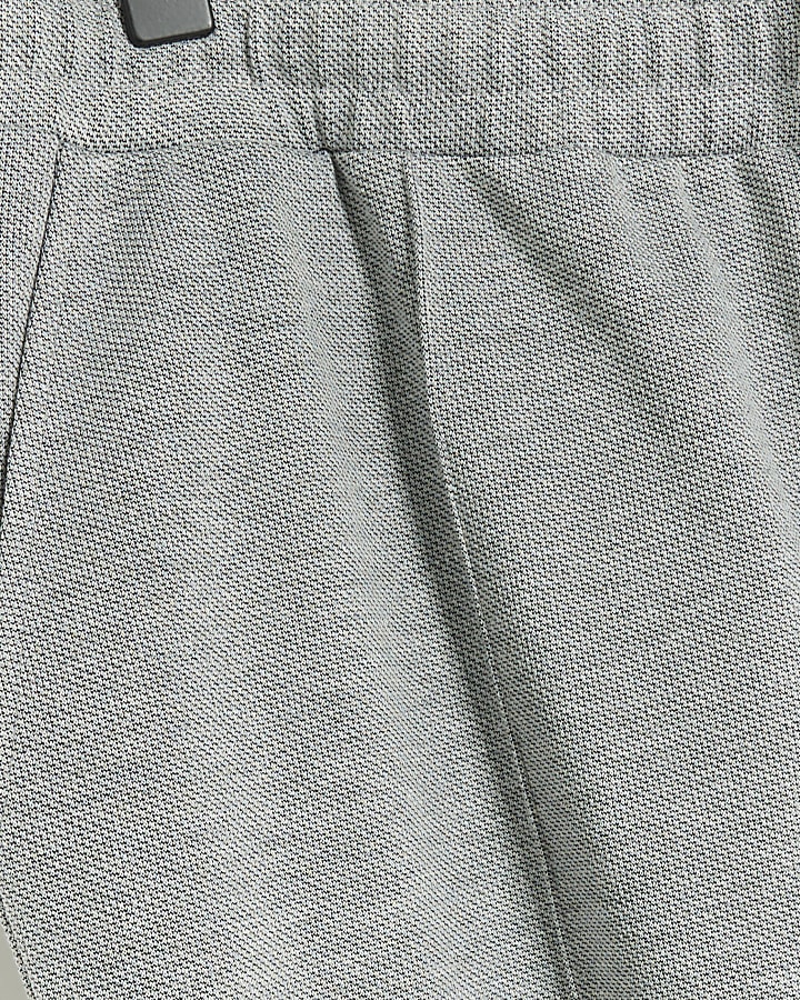 Grey slim fit pleated smart joggers