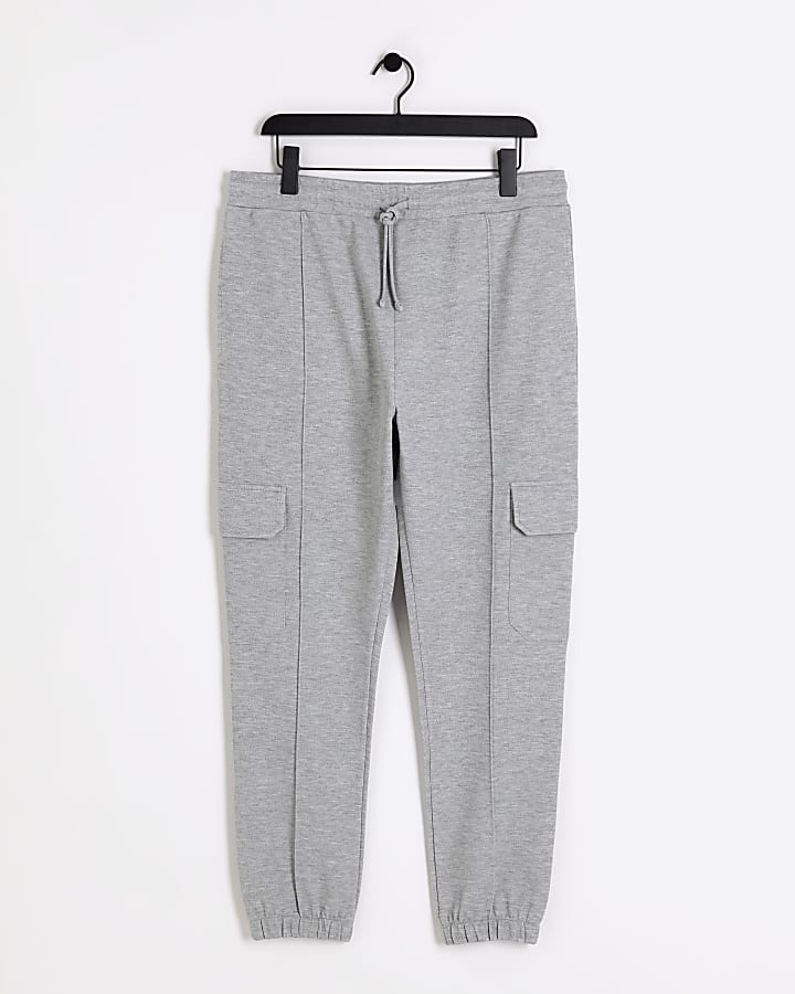 Grey regular fit cargo smart joggers