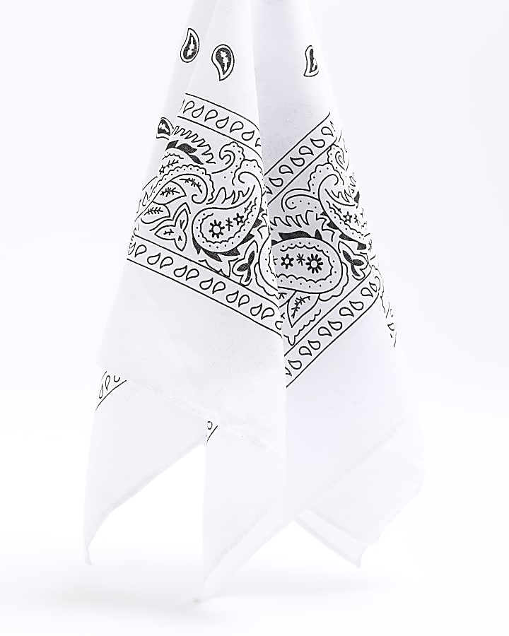 White Paisley Bandana