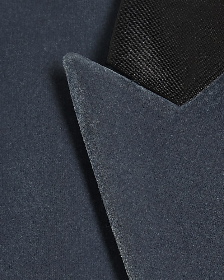 Dark blue velvet tux jacket