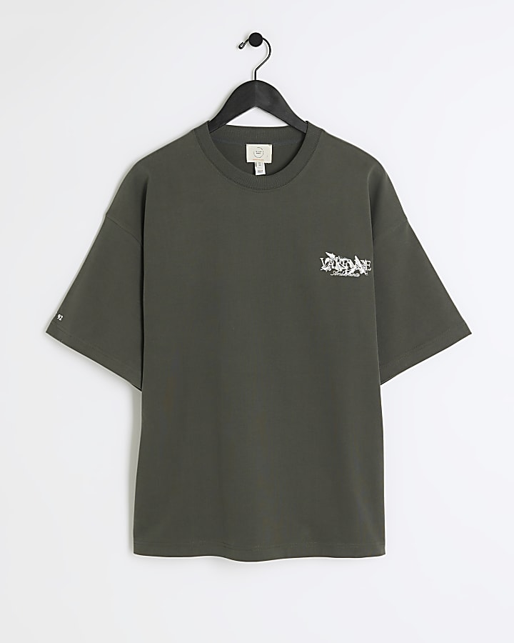 Khaki Regular Fit Graphic Print T-shirt