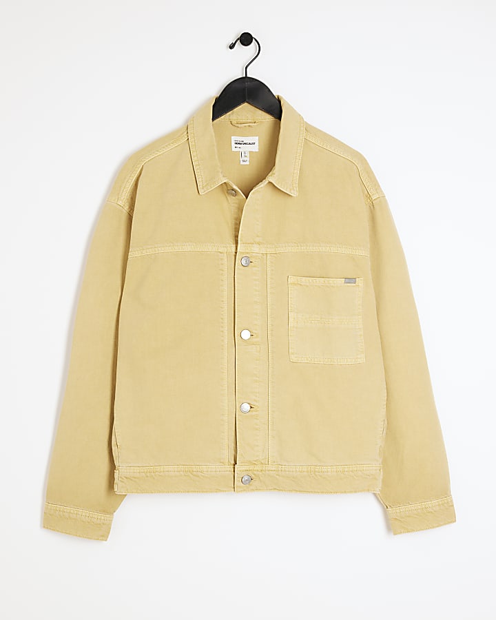 Yellow oversized fit denim jacket