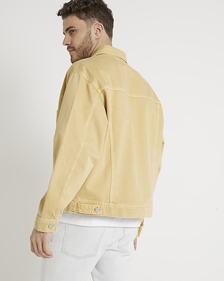 Yellow oversized fit denim jacket