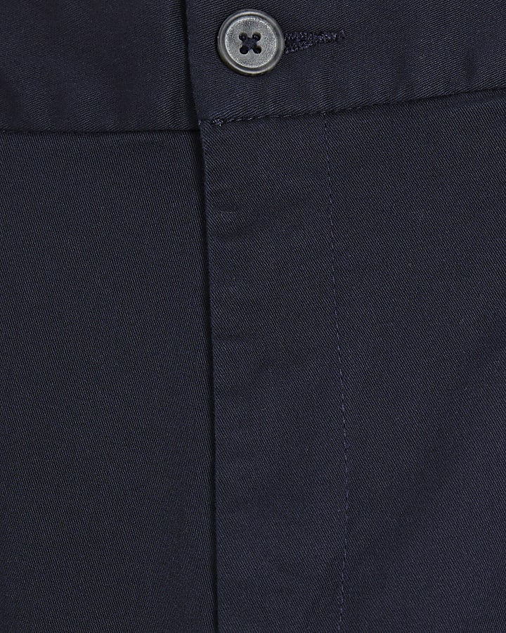 Navy slim fit chino shorts