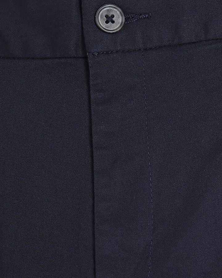 Navy slim fit chino shorts