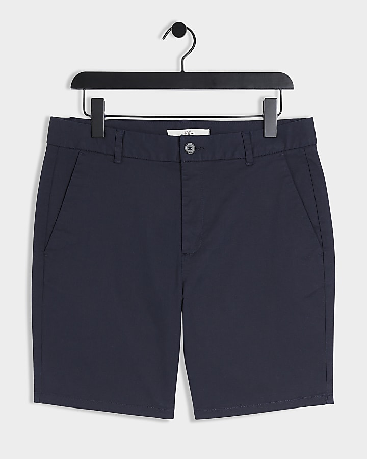 Navy slim fit chino shorts