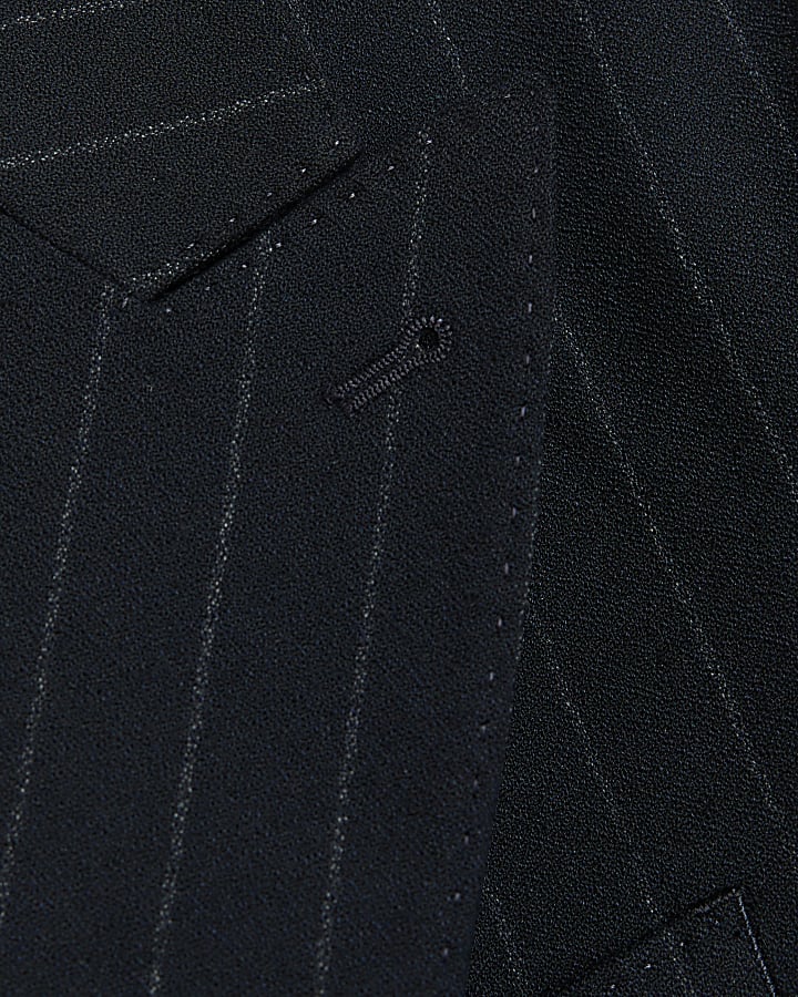 Navy slim fit pinstripe suit jacket