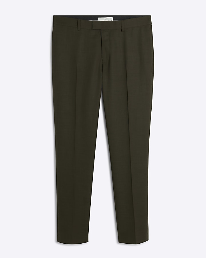 Green skinny fit suit trousers