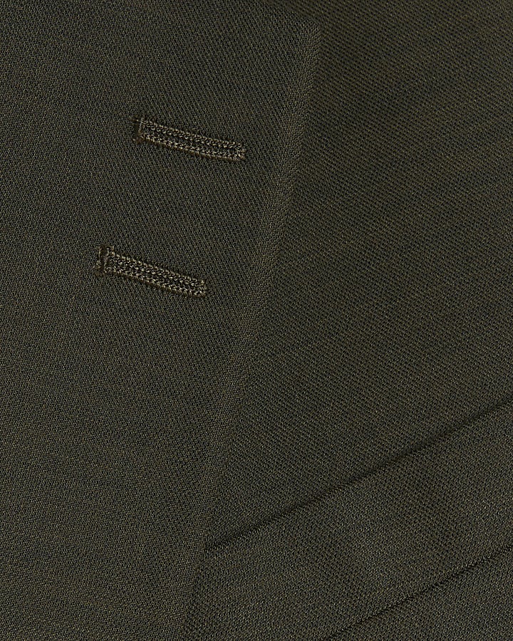 Green skinny fit single breasted suit jacket