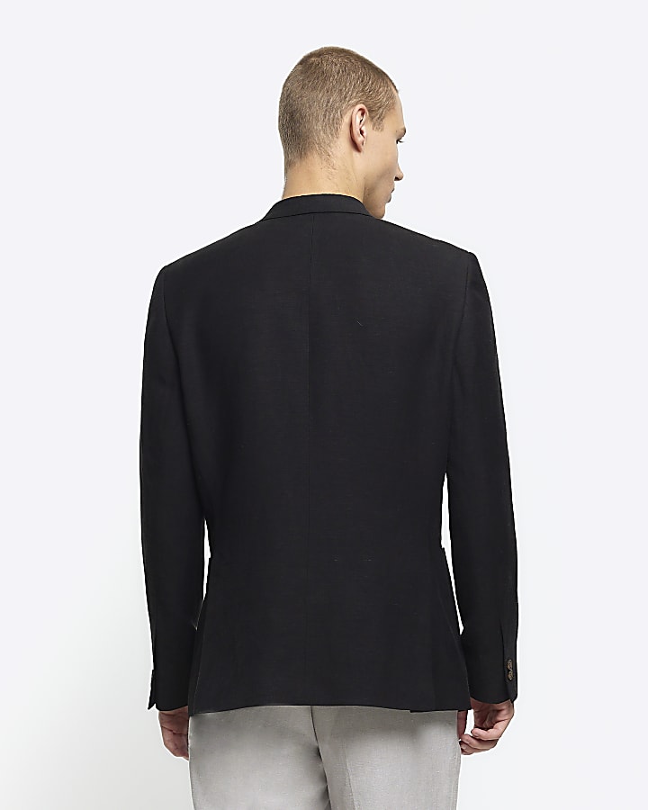 Black slim fit Linen blazer