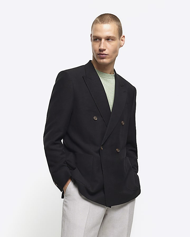 Black slim fit Linen blazer