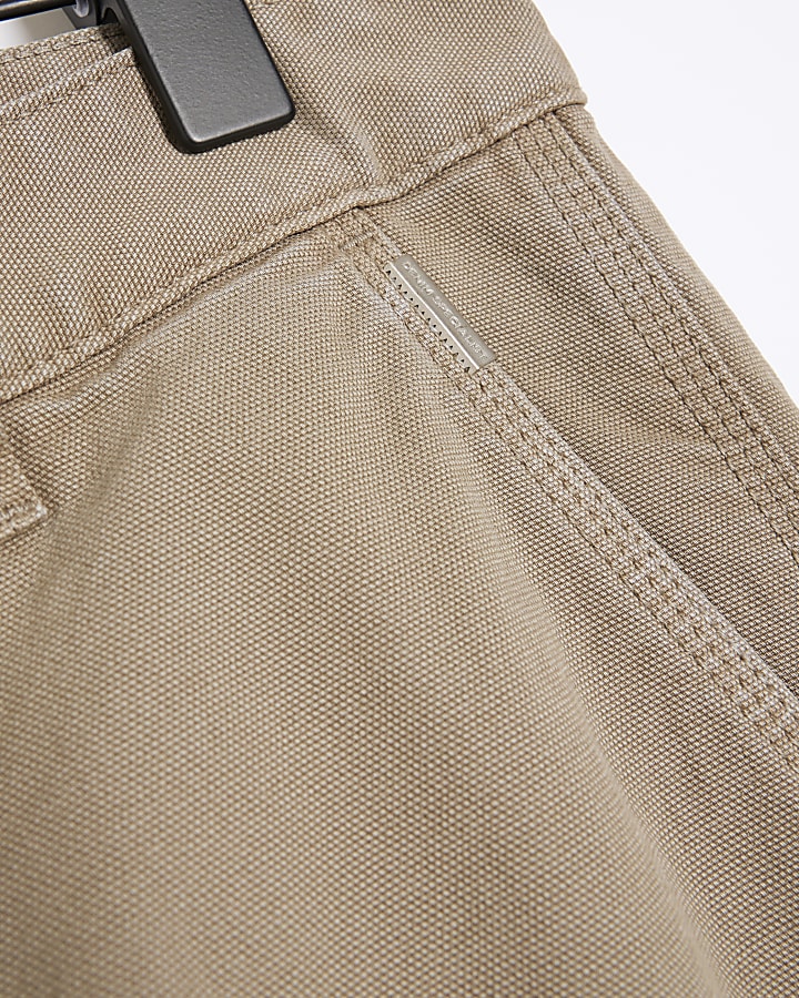 Green regular fit carpenter trousers