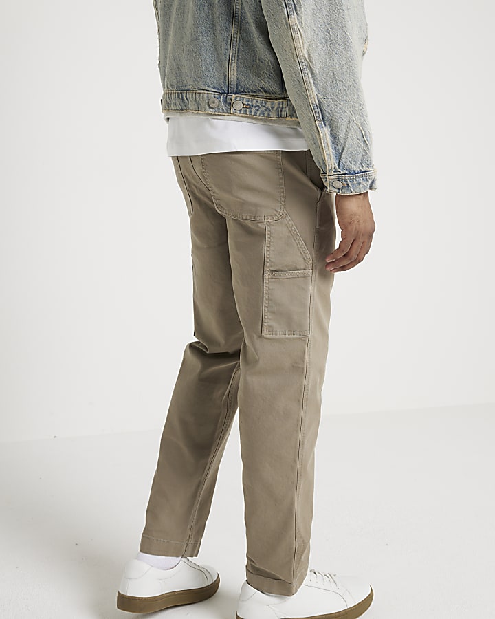 Green regular fit carpenter trousers