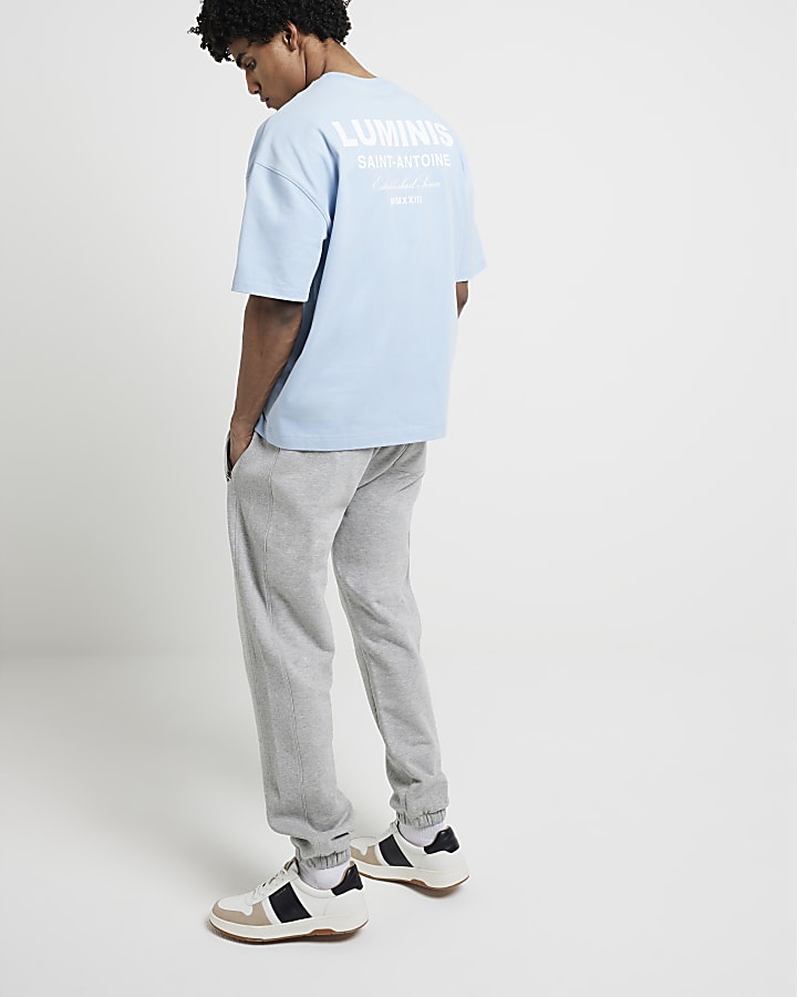 Light blue oversized graphic print t-shirt