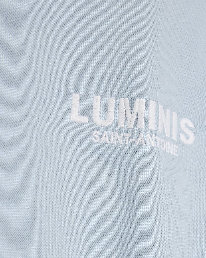 Light blue oversized graphic print t-shirt