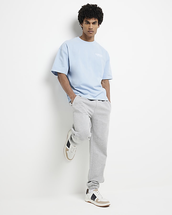 Light blue oversized graphic print t-shirt