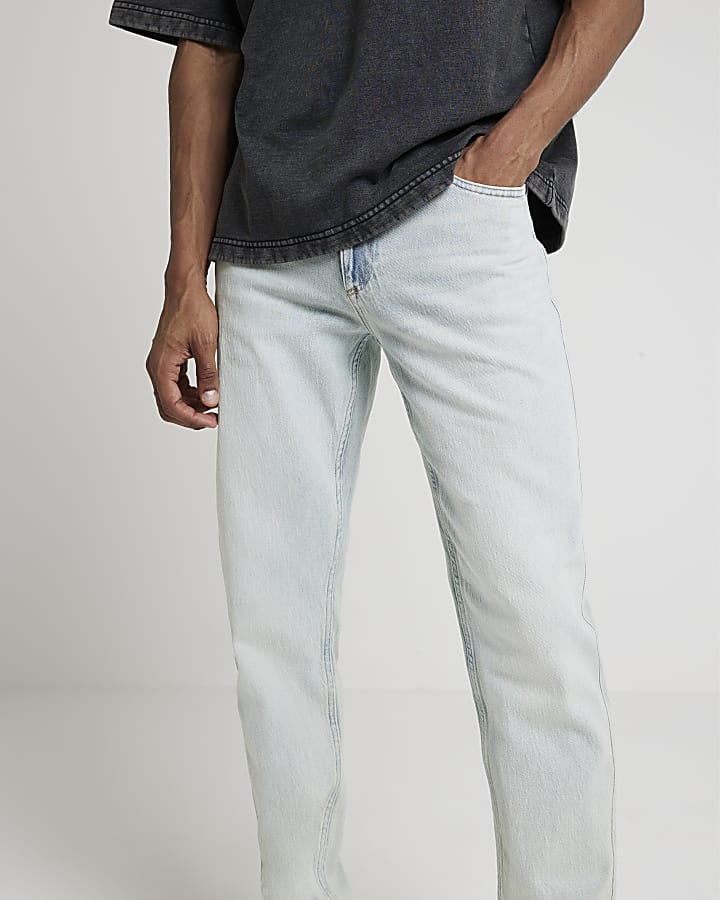 Light Blue tapered fit jeans