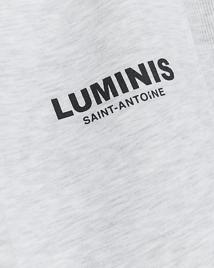 Grey regular fit graphic cuffed joggers