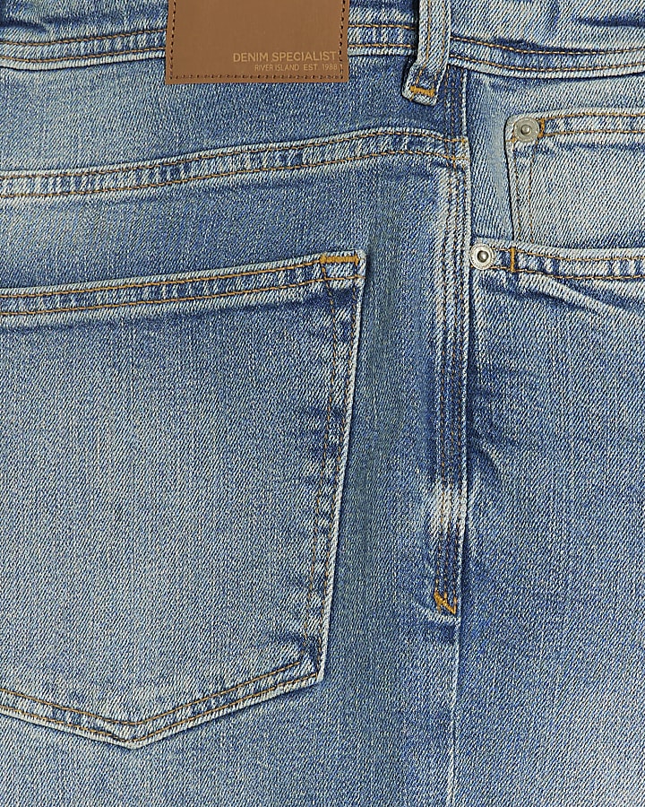 Blue straight fit jeans