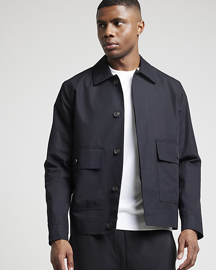 Navy Regular Fit Smart Chore Jacket