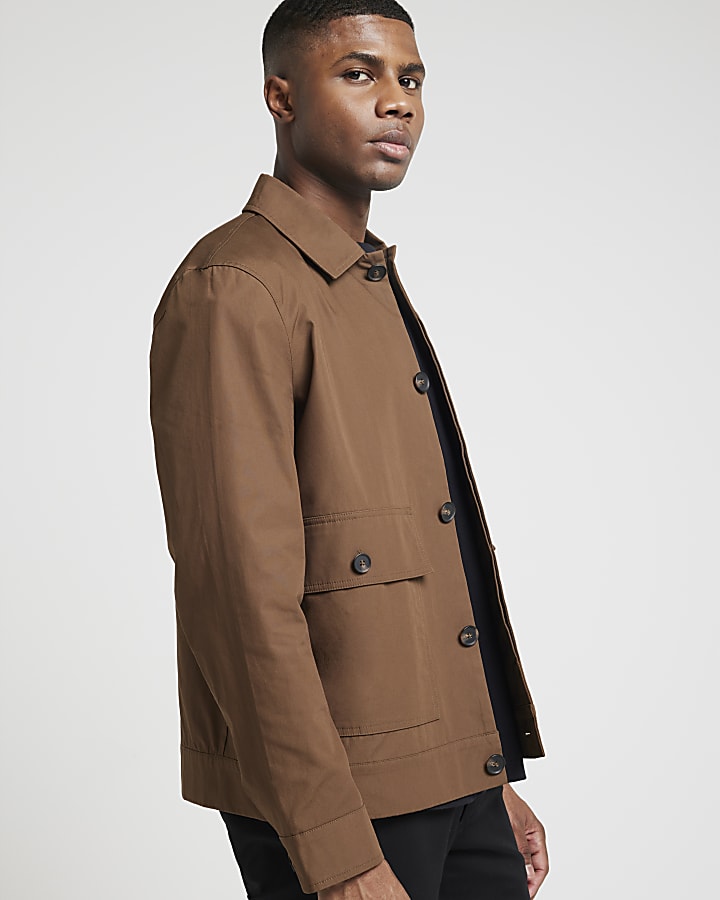 Brown Regular Fit Smart Chore Jacket