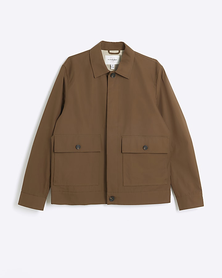 Brown Regular Fit Smart Chore Jacket